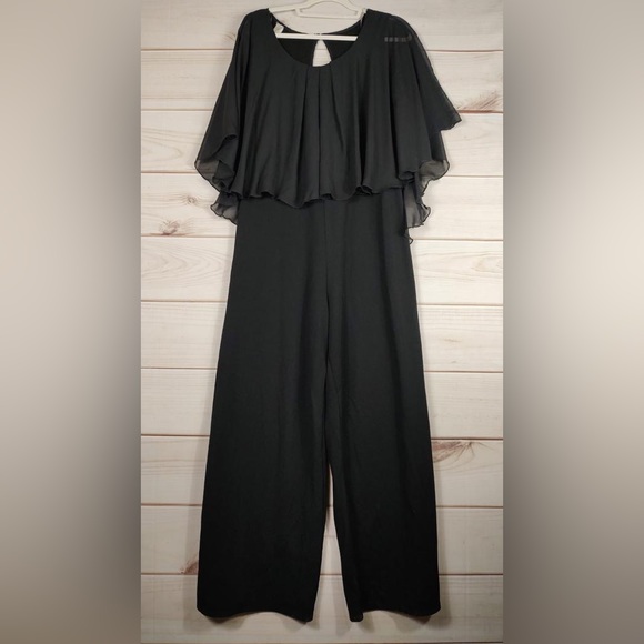 Find me plus 2X dressy jumpsuit Woman’s sheer overlay on top sewn in. - Picture 1 of 15